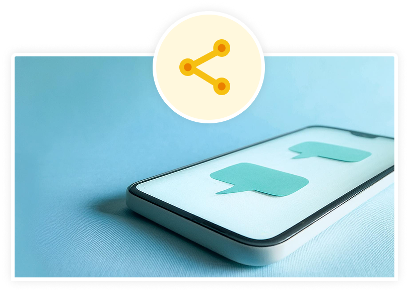 Phone with chat bubbles